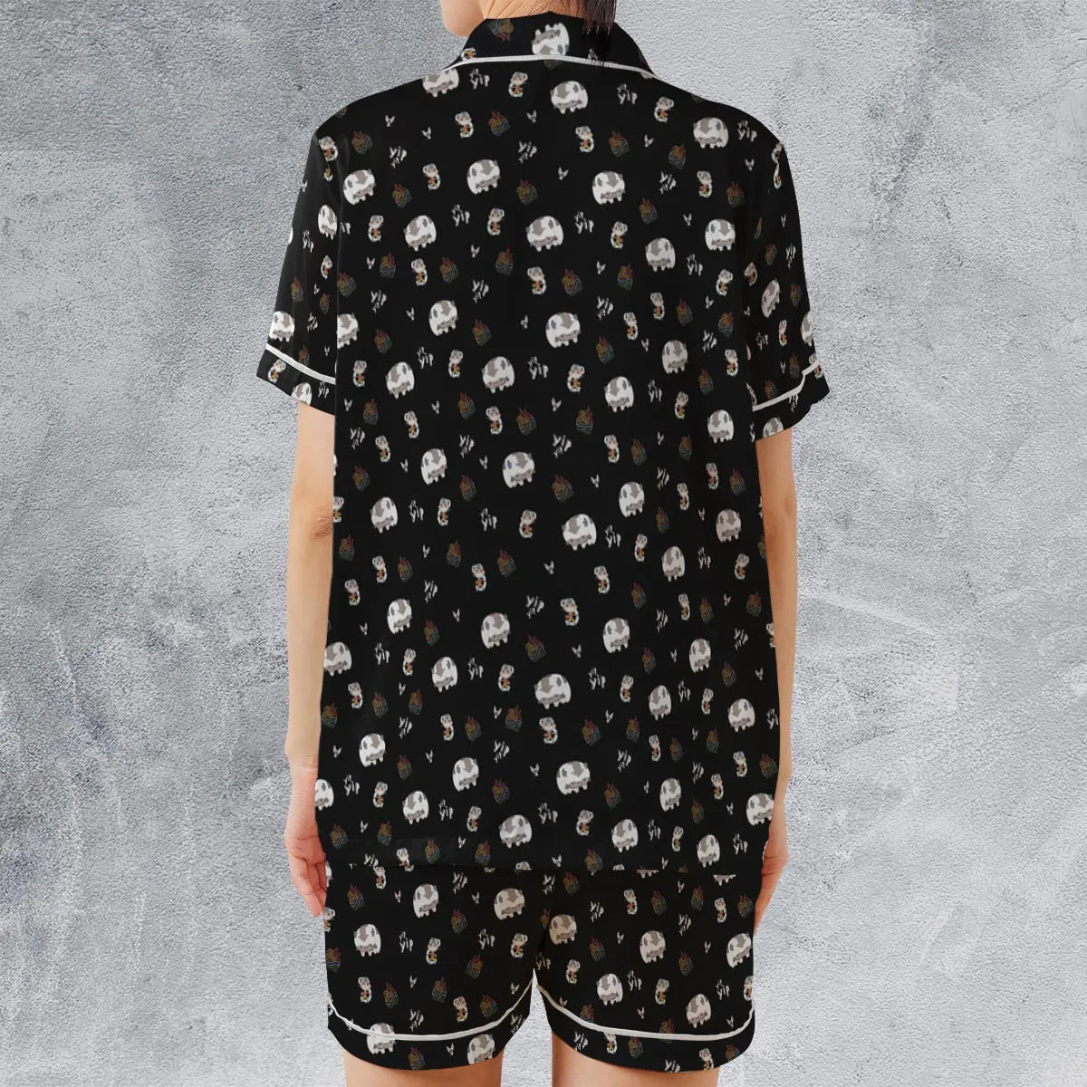 Satin Short-Sleeve Pajamas Set - RZT5AGFX