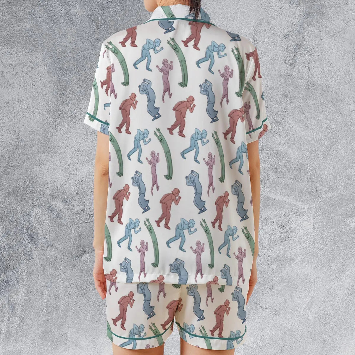 Satin Short-Sleeve Pajamas Set - 3Y1BQ5QG