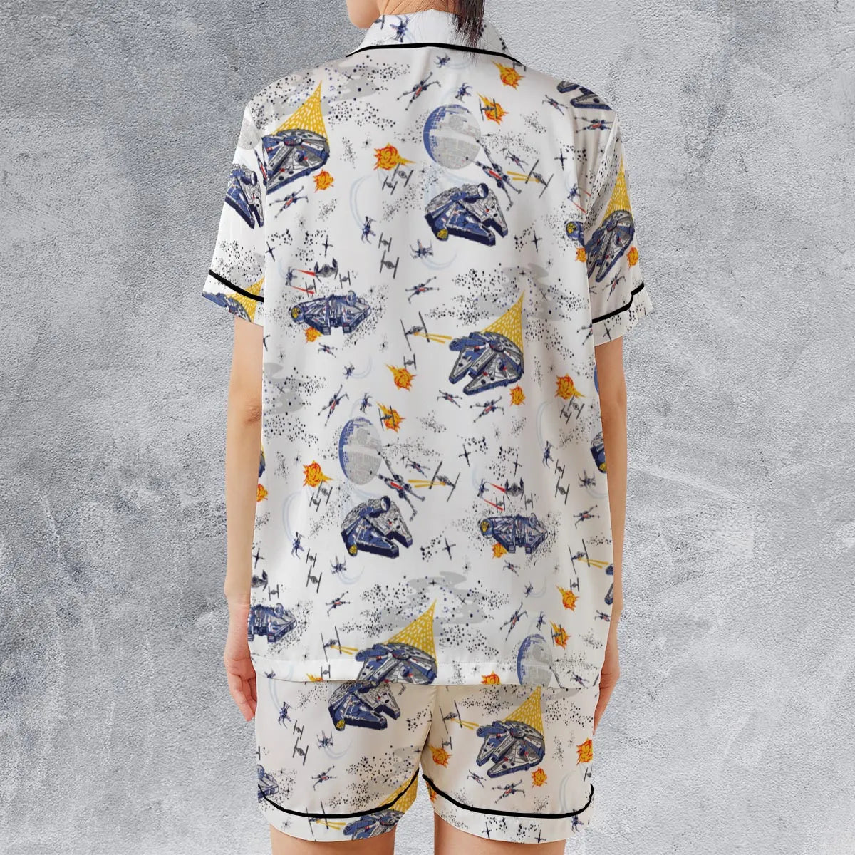 Satin Short-Sleeve Pajamas Set - 8VR7JPQA
