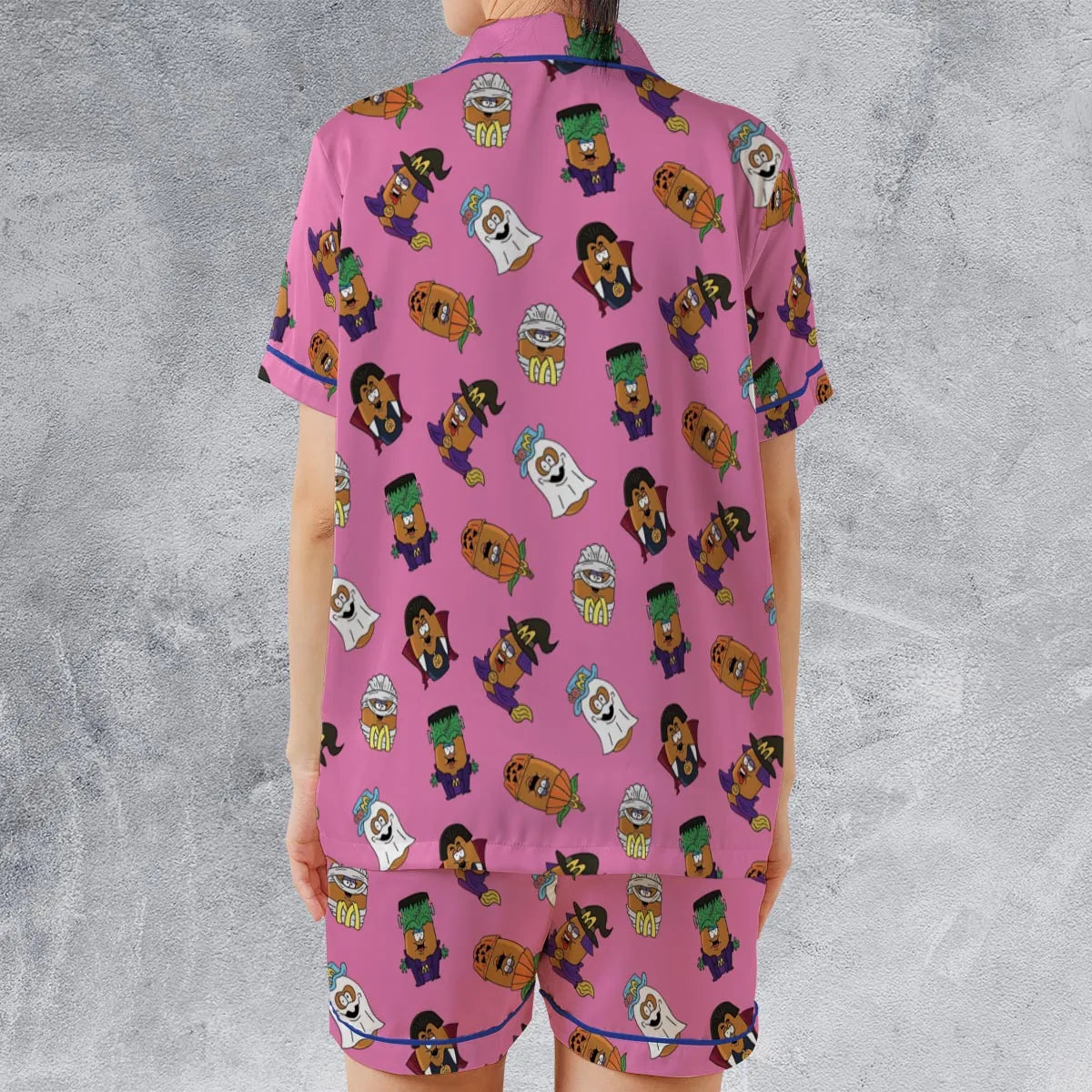 Satin Short-Sleeve Pajamas Set - RWWP7V95