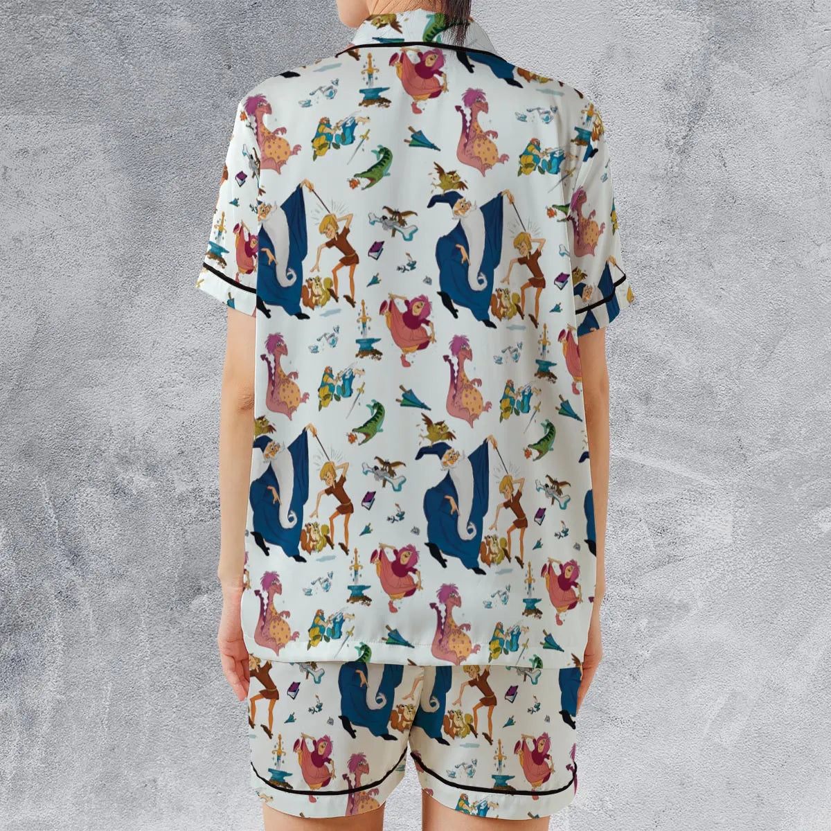 Satin Short-Sleeve Pajamas Set - RG8UBTUF