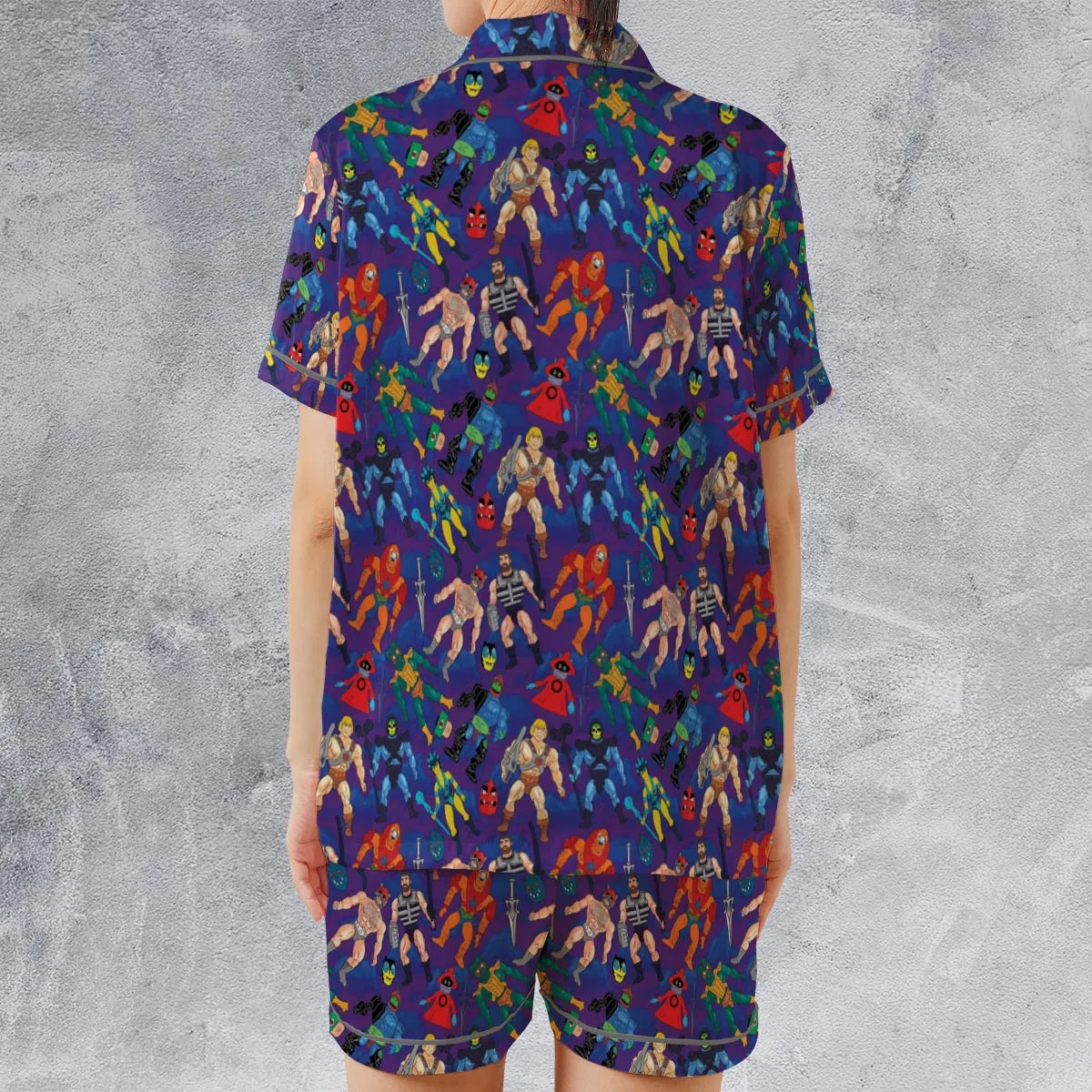Satin Short-Sleeve Pajamas Set - BYVTBMZL