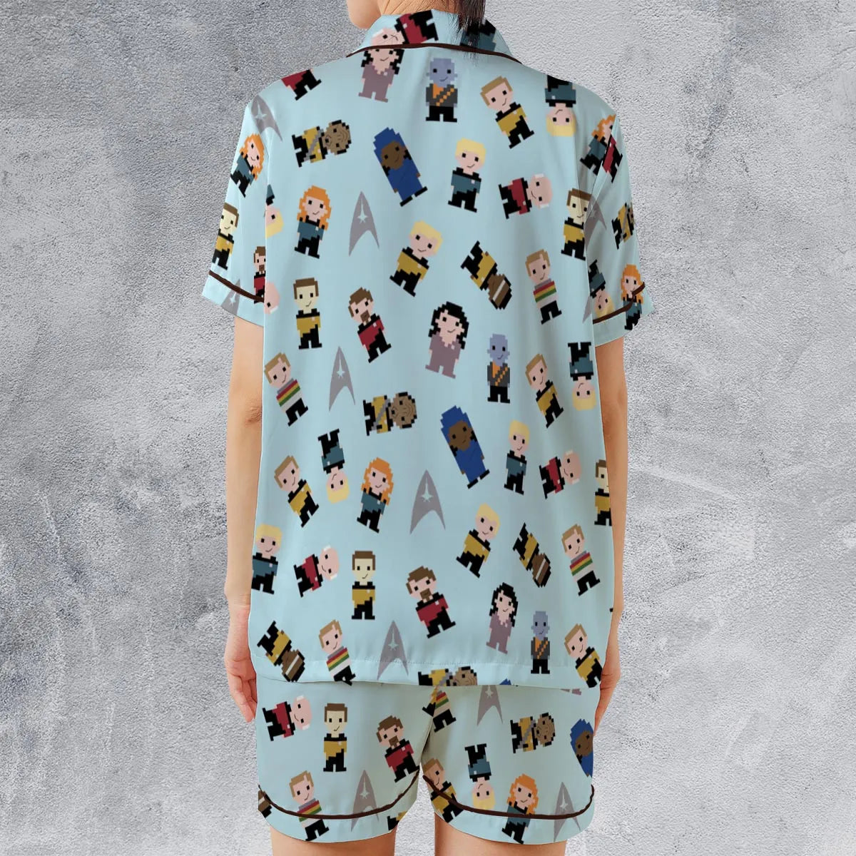 Satin Short-Sleeve Pajamas Set - EV5WK3TA