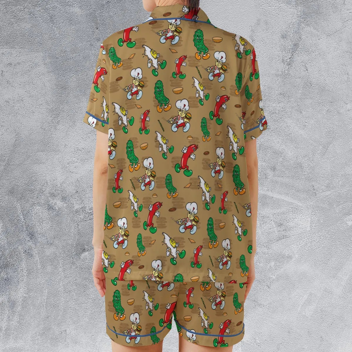Satin Short-Sleeve Pajamas Set - K3WXLHCQ
