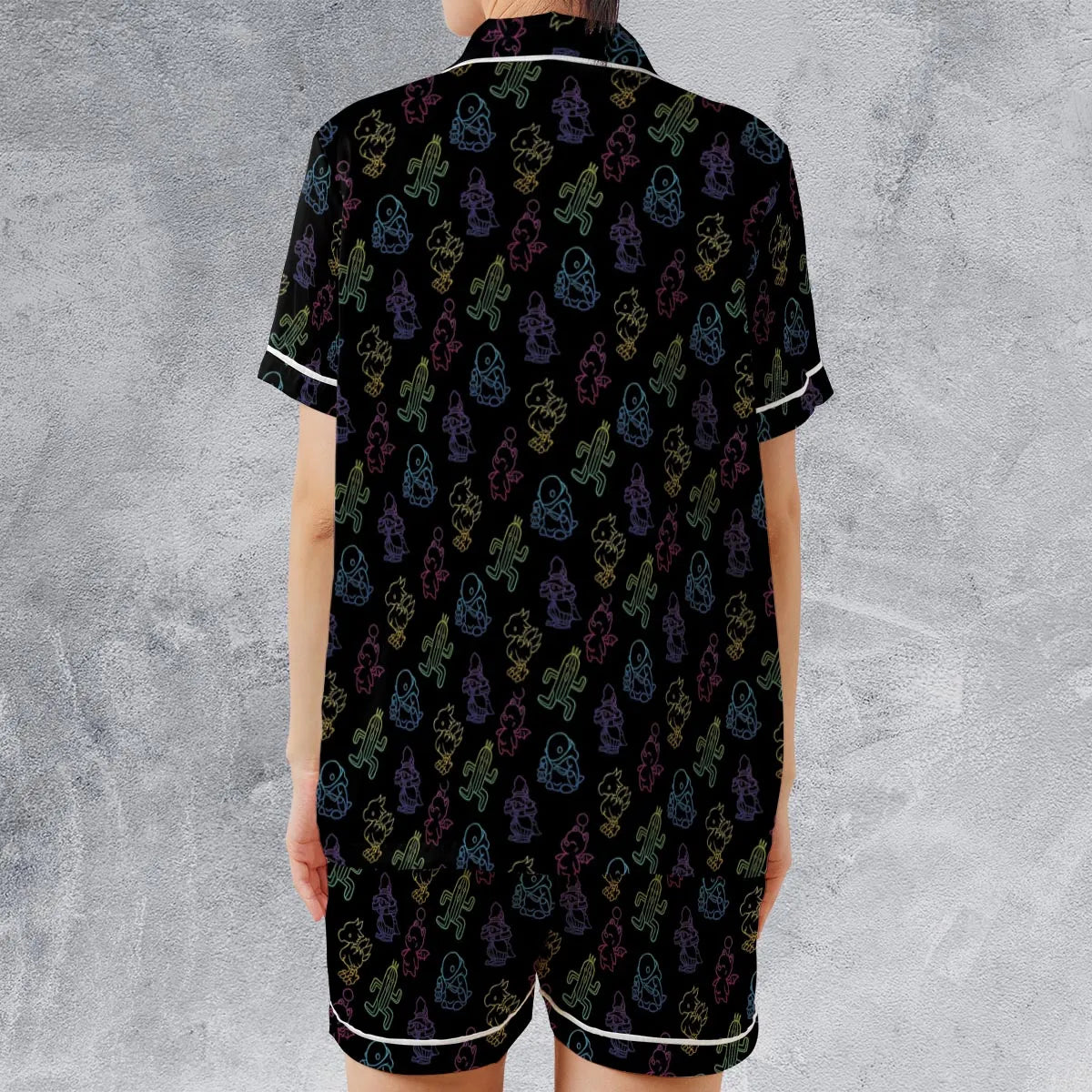 Satin Short-Sleeve Pajamas Set - VJJTAV75