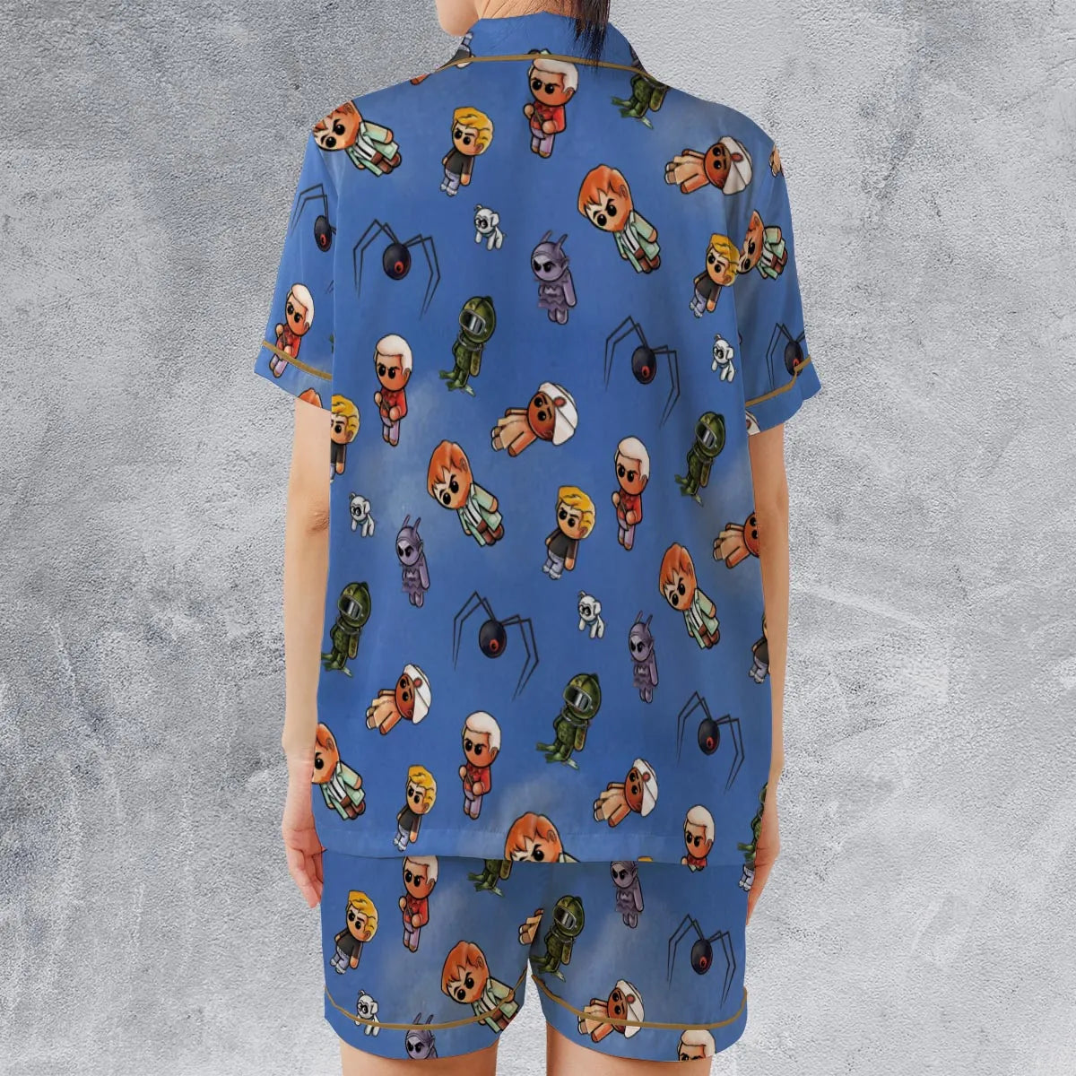 Satin Short-Sleeve Pajamas Set - GPBE2LSP