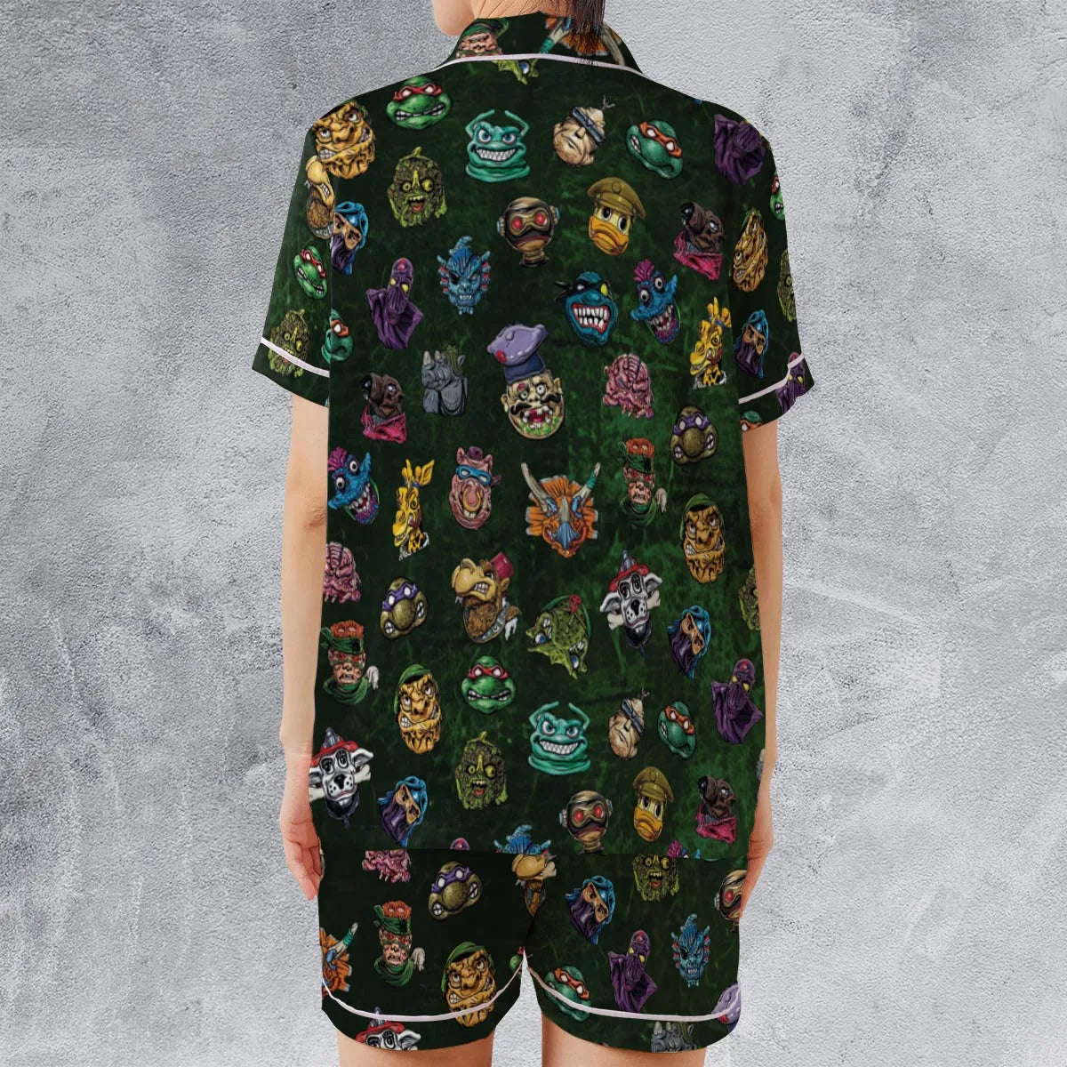 Satin Short-Sleeve Pajamas Set - 4QEQUK4L