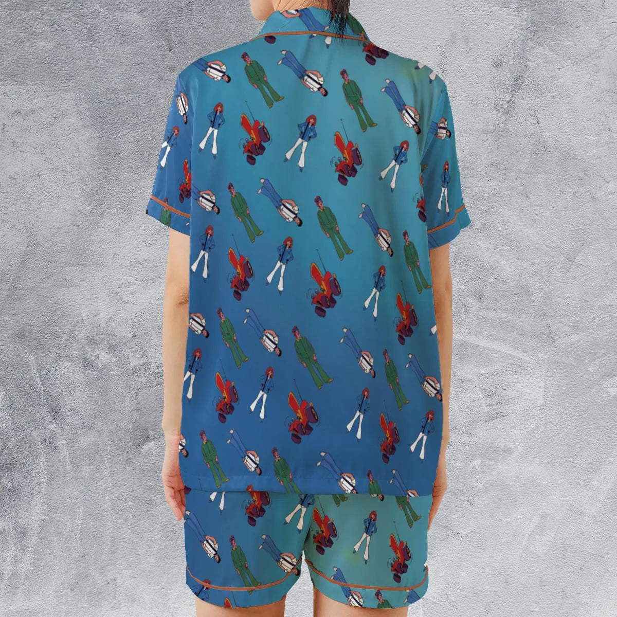 Satin Short-Sleeve Pajamas Set - UDZ6LKRR