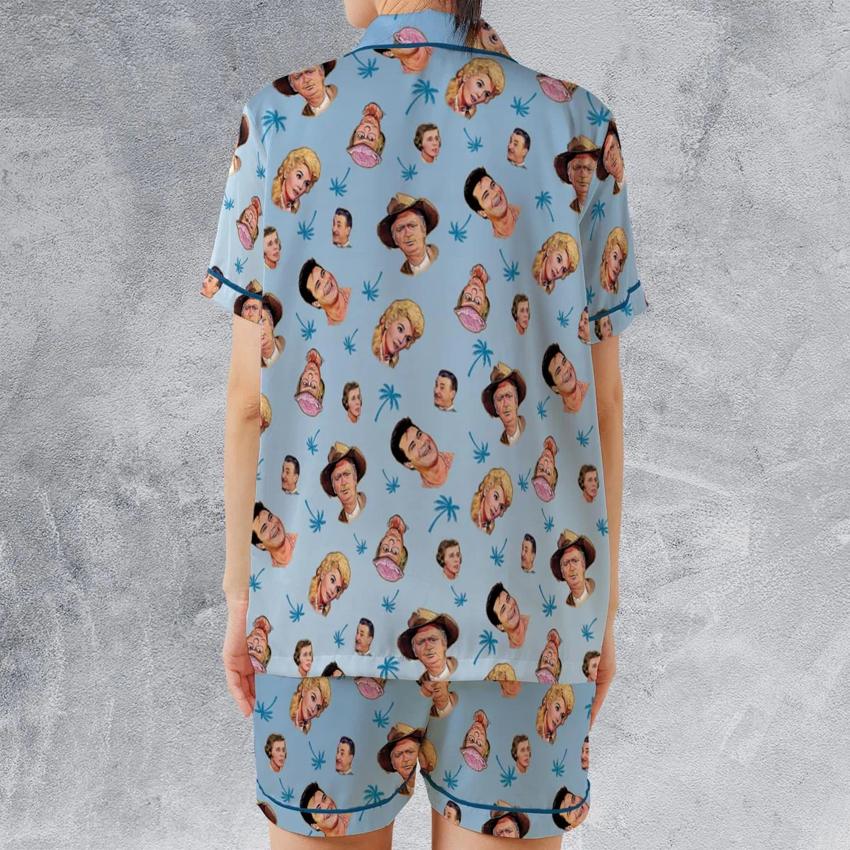 Satin Short-Sleeve Pajamas Set - EFFDY54R