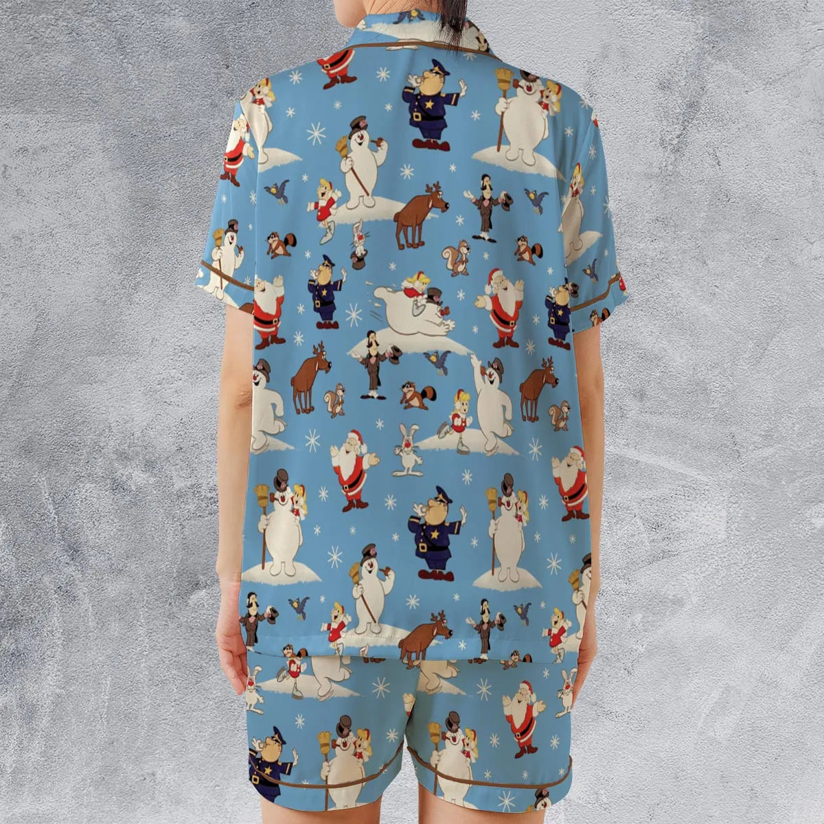 Satin Short-Sleeve Pajamas Set - FER4VC11