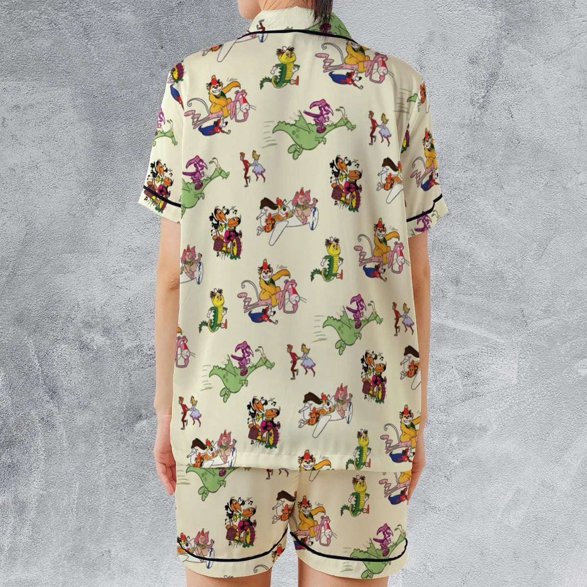 Satin Short-Sleeve Pajamas Set - ALYQJZ9Q