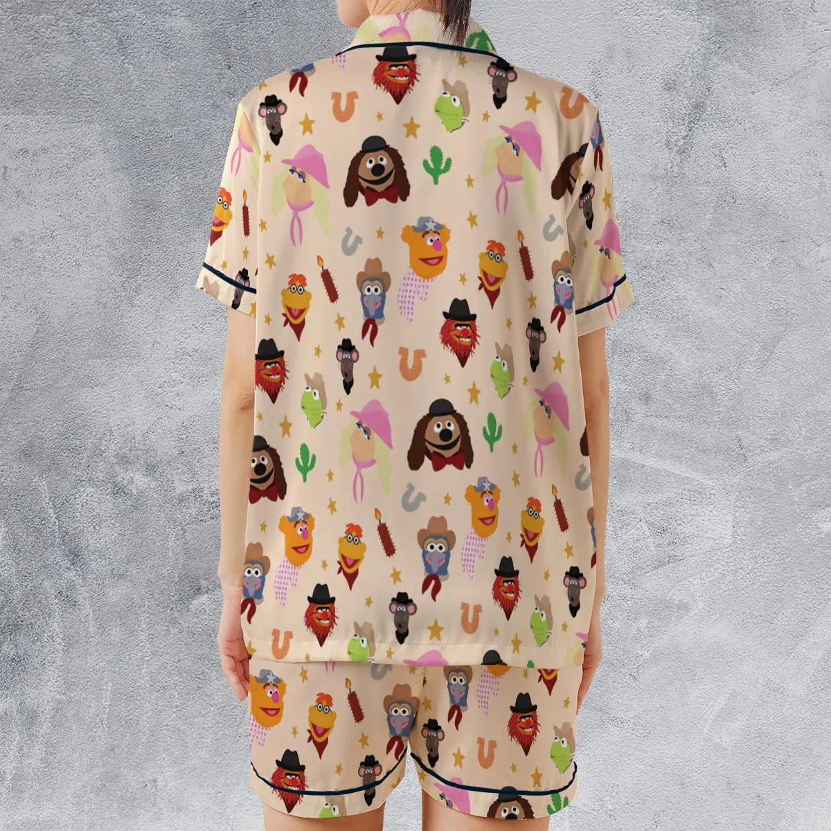 Satin Short-Sleeve Pajamas Set - 2UN89PMW