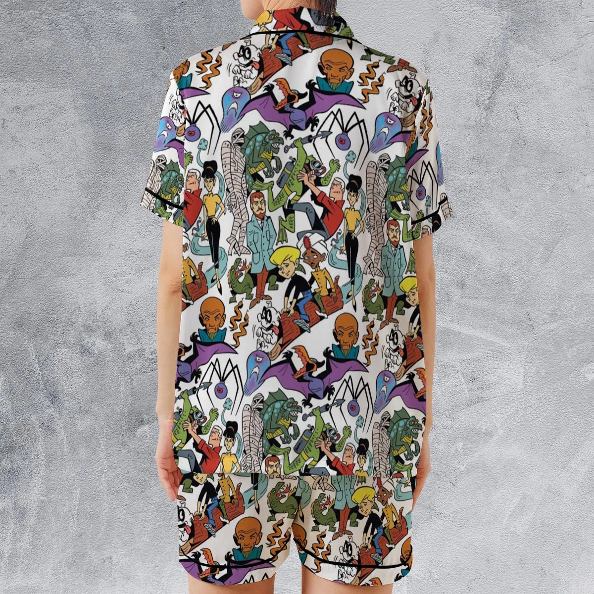 Satin Short-Sleeve Pajamas Set - H8ZXAU1K