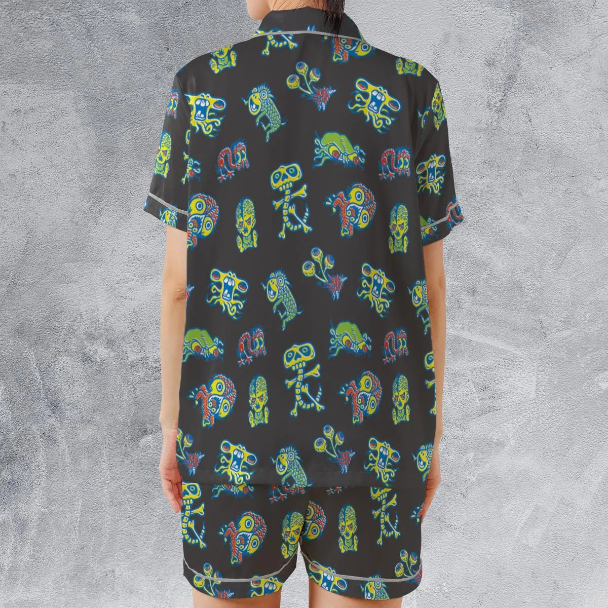Satin Short-Sleeve Pajamas Set - 5R1HF2NS