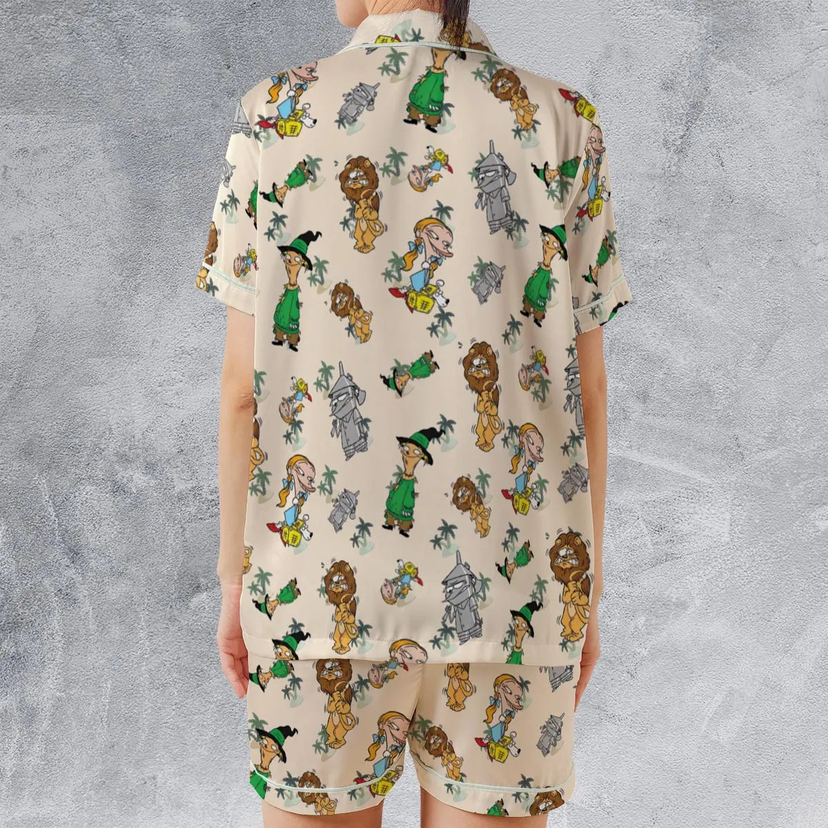 Satin Short-Sleeve Pajamas Set - 863ZX5KB