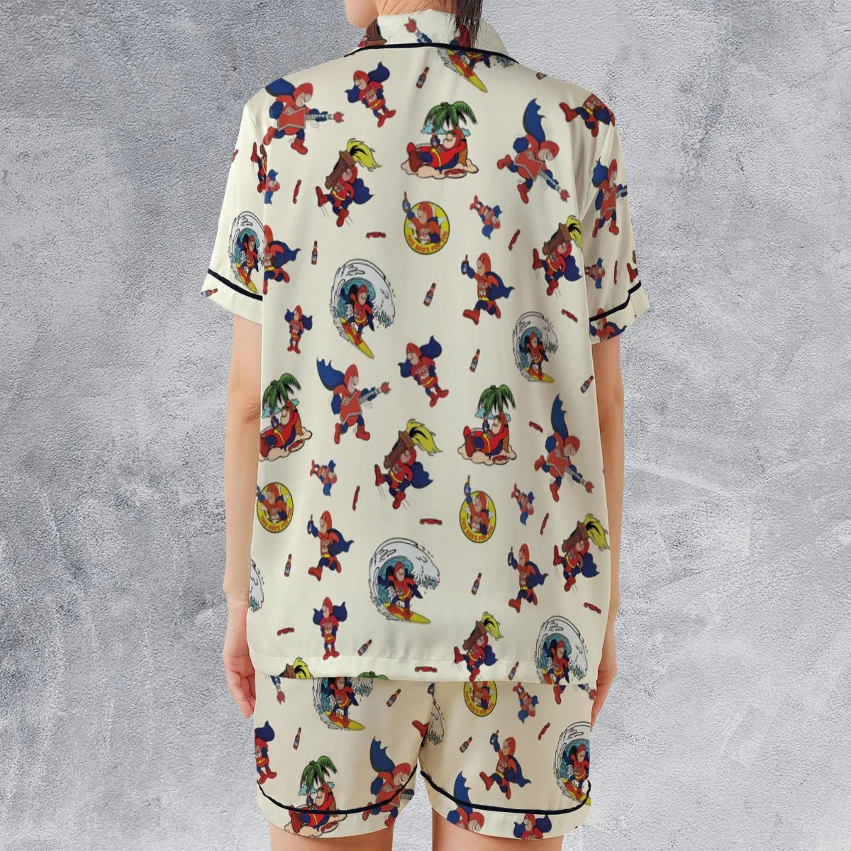 Satin Short-Sleeve Pajamas Set - JF9V3GX9