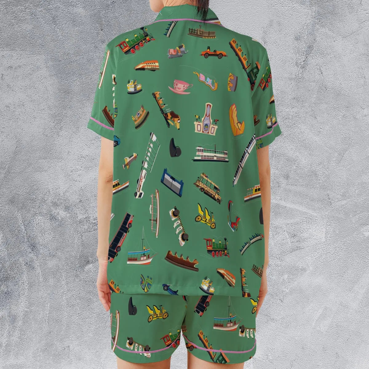 Satin Short-Sleeve Pajamas Set - V6N8PH23