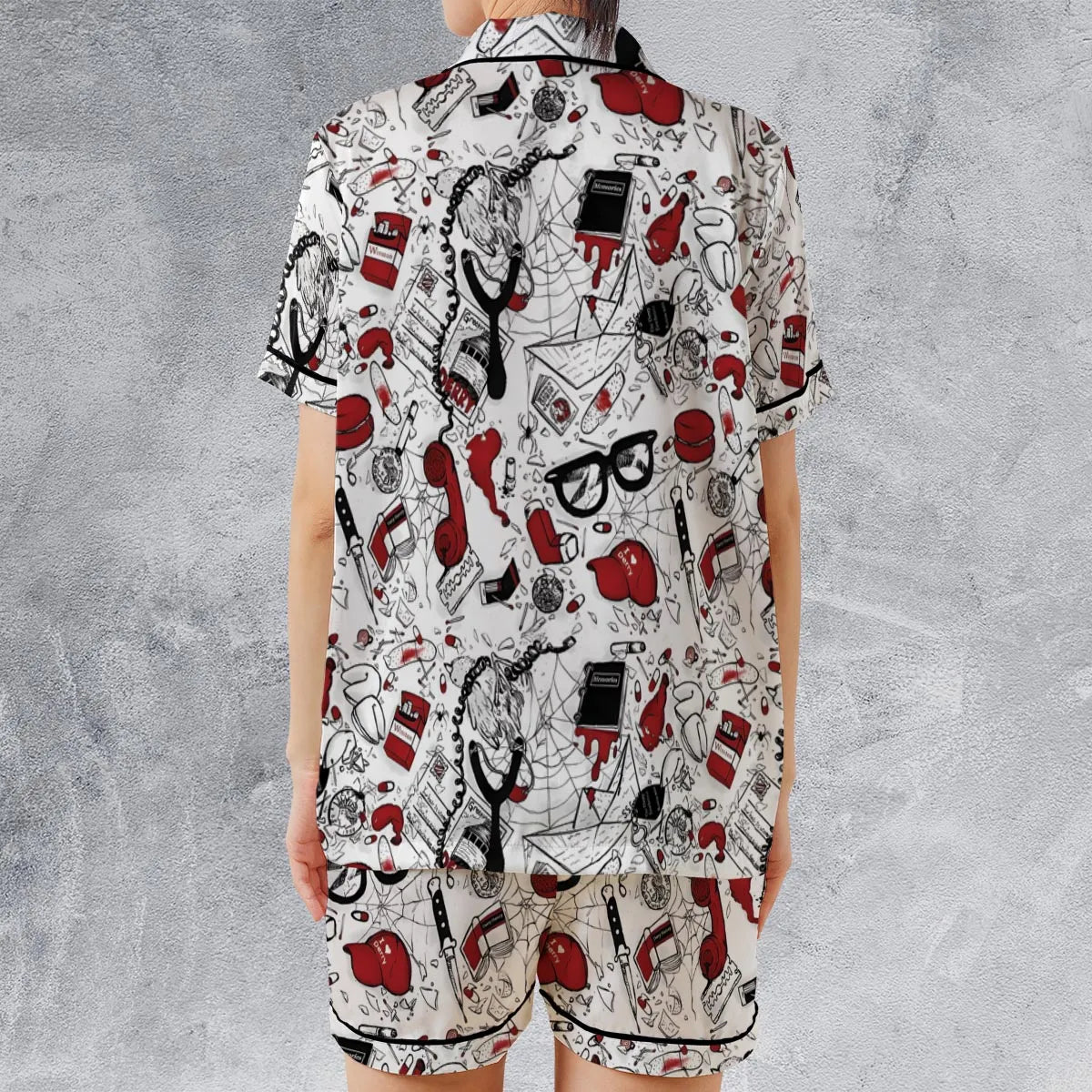 Satin Short-Sleeve Pajamas Set - 8N2DKPZZ