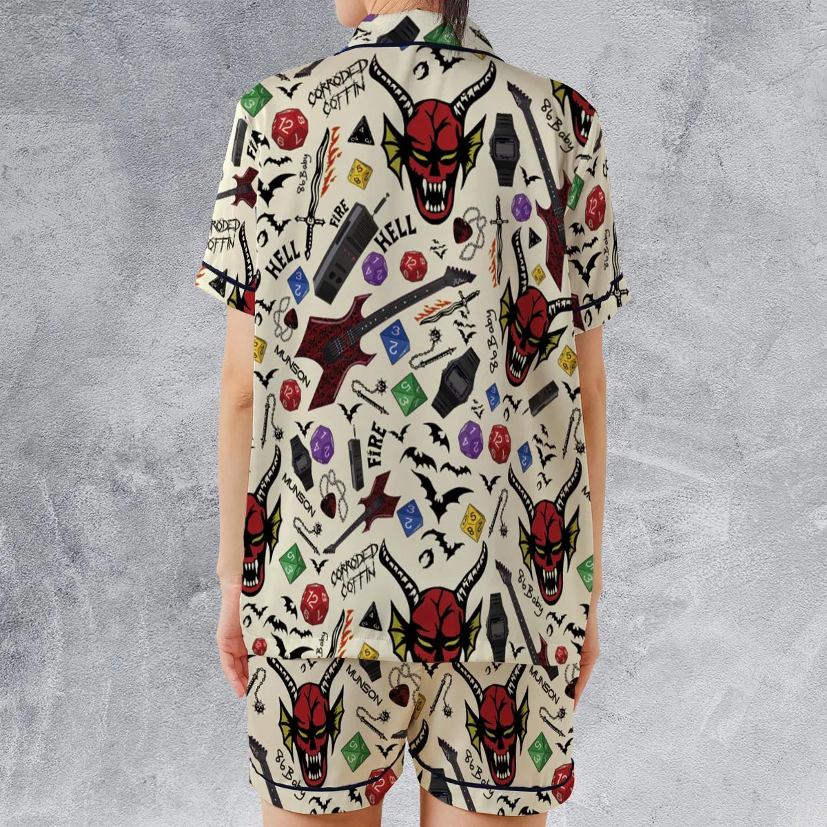Satin Short-Sleeve Pajamas Set - A81FA39X