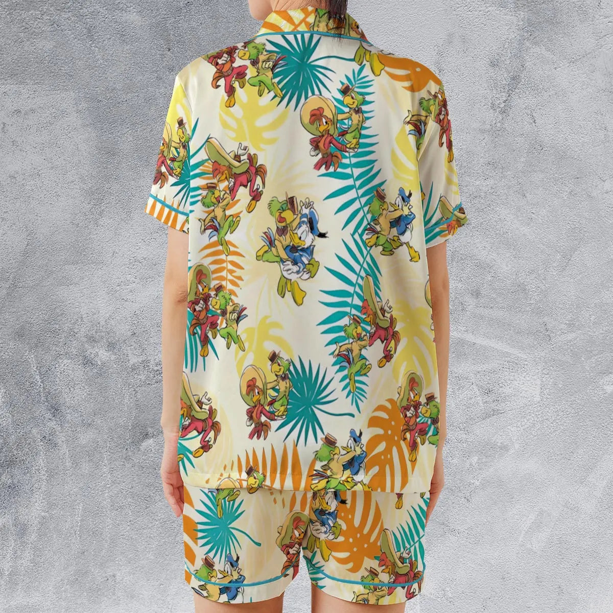 Satin Short-Sleeve Pajamas Set - AKXZC55R
