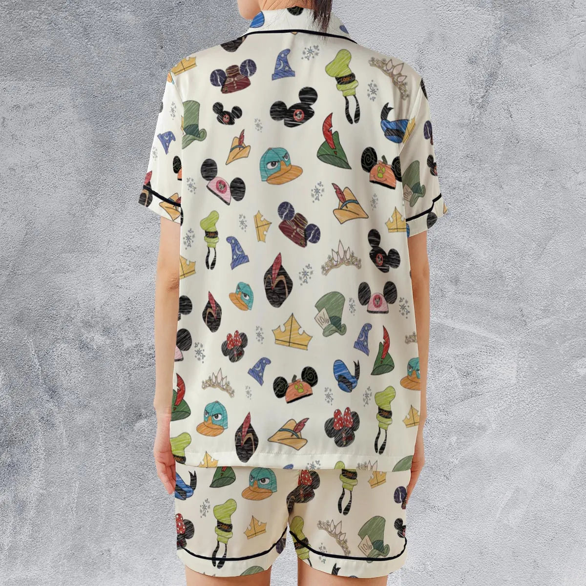 Satin Short-Sleeve Pajamas Set - SK864M9H