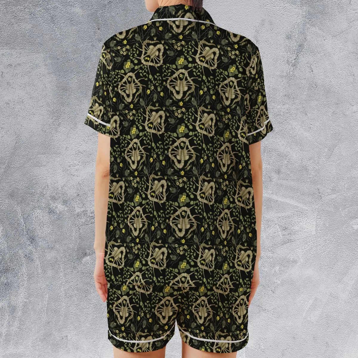 Satin Short-Sleeve Pajamas Set - BMJ9LPN1