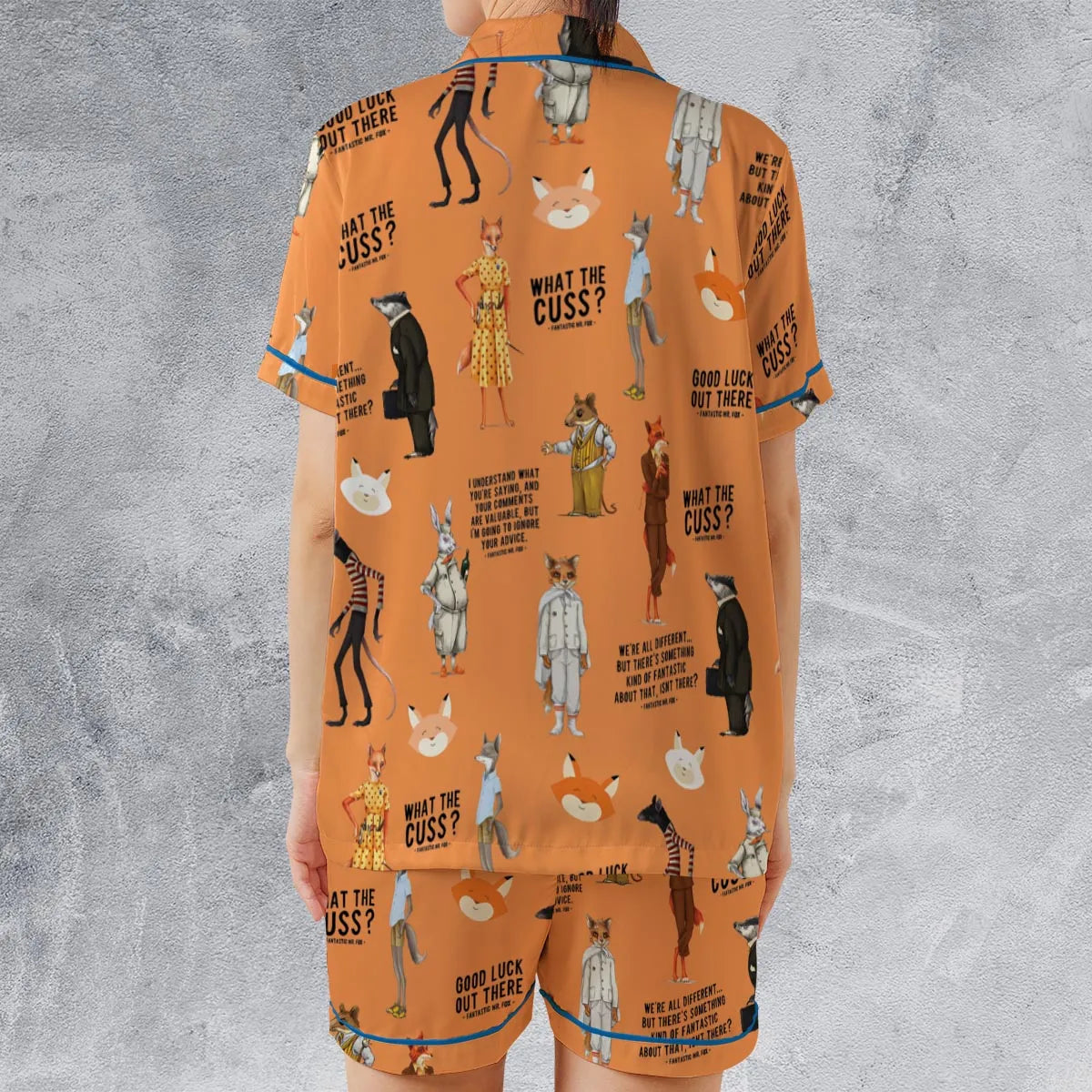 Satin Short-Sleeve Pajamas Set - P391A9ZG