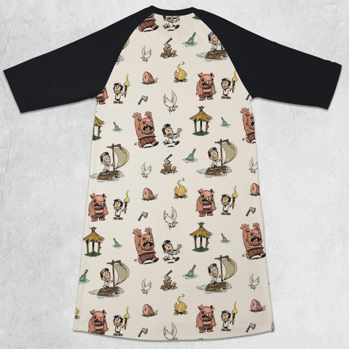 3/4 Sleeve Raglan Dress - WGCXR5VH