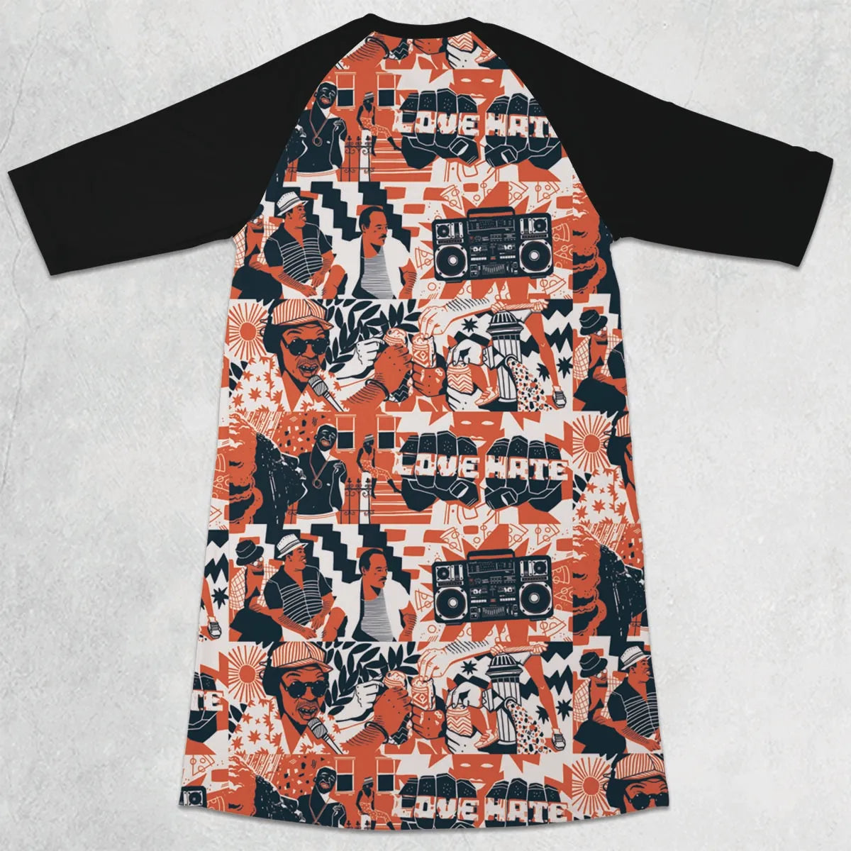 3/4 Sleeve Raglan Dress - HFVH3322