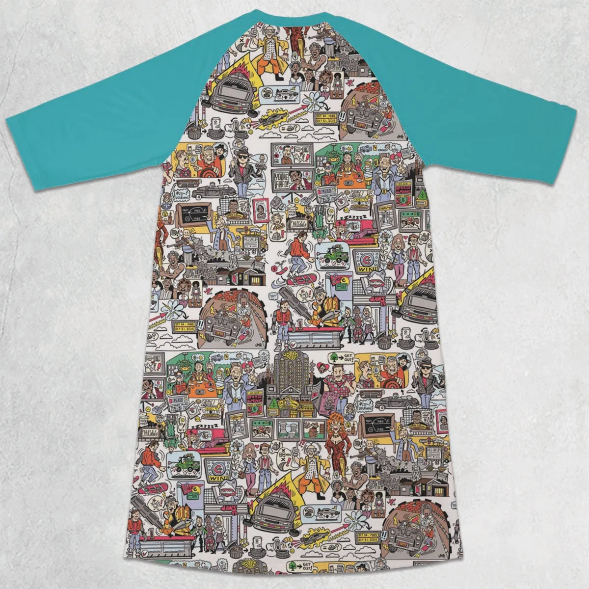 3/4 Sleeve Raglan Dress - 3DPLBKSK
