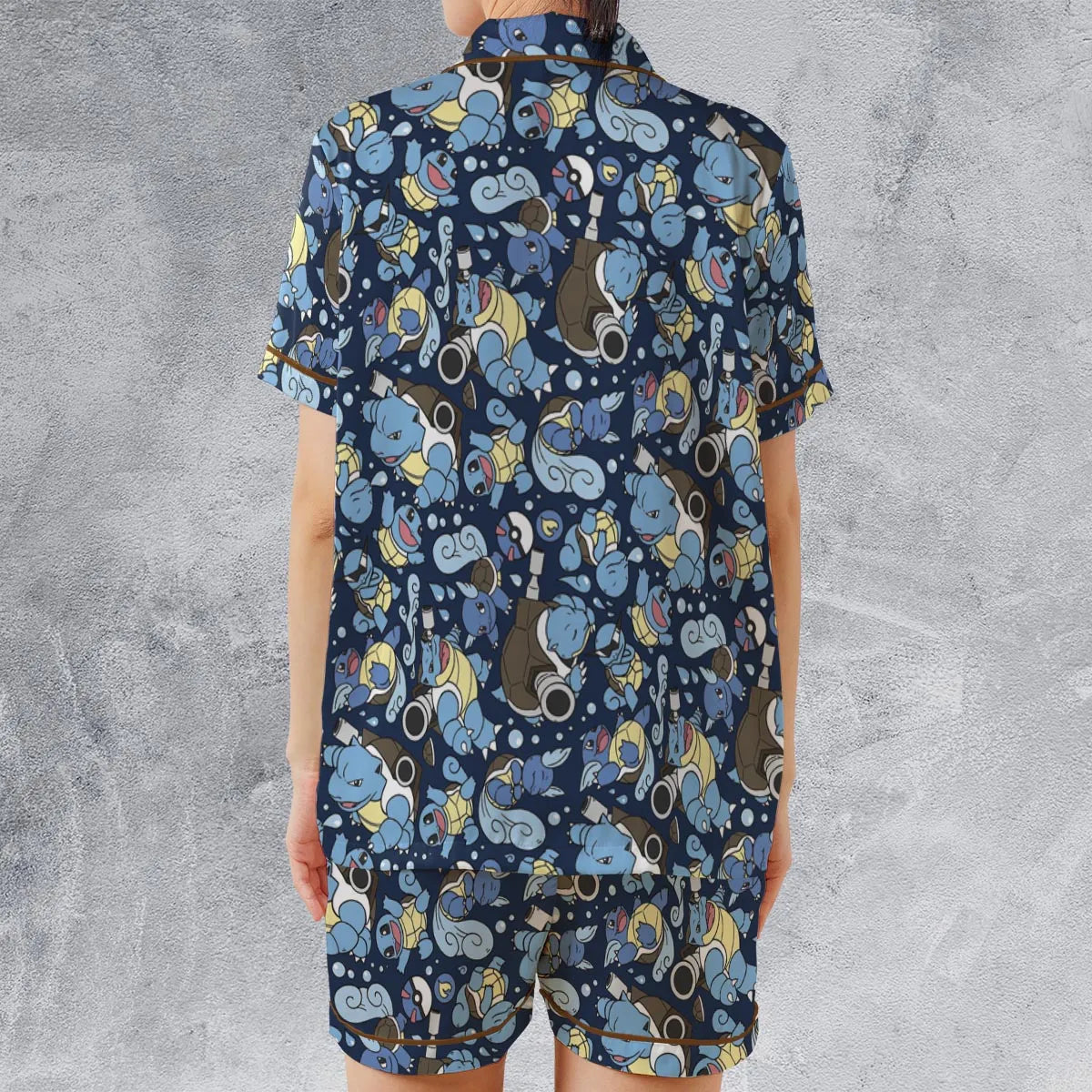 Satin Short-Sleeve Pajamas Set - EF27RXAX