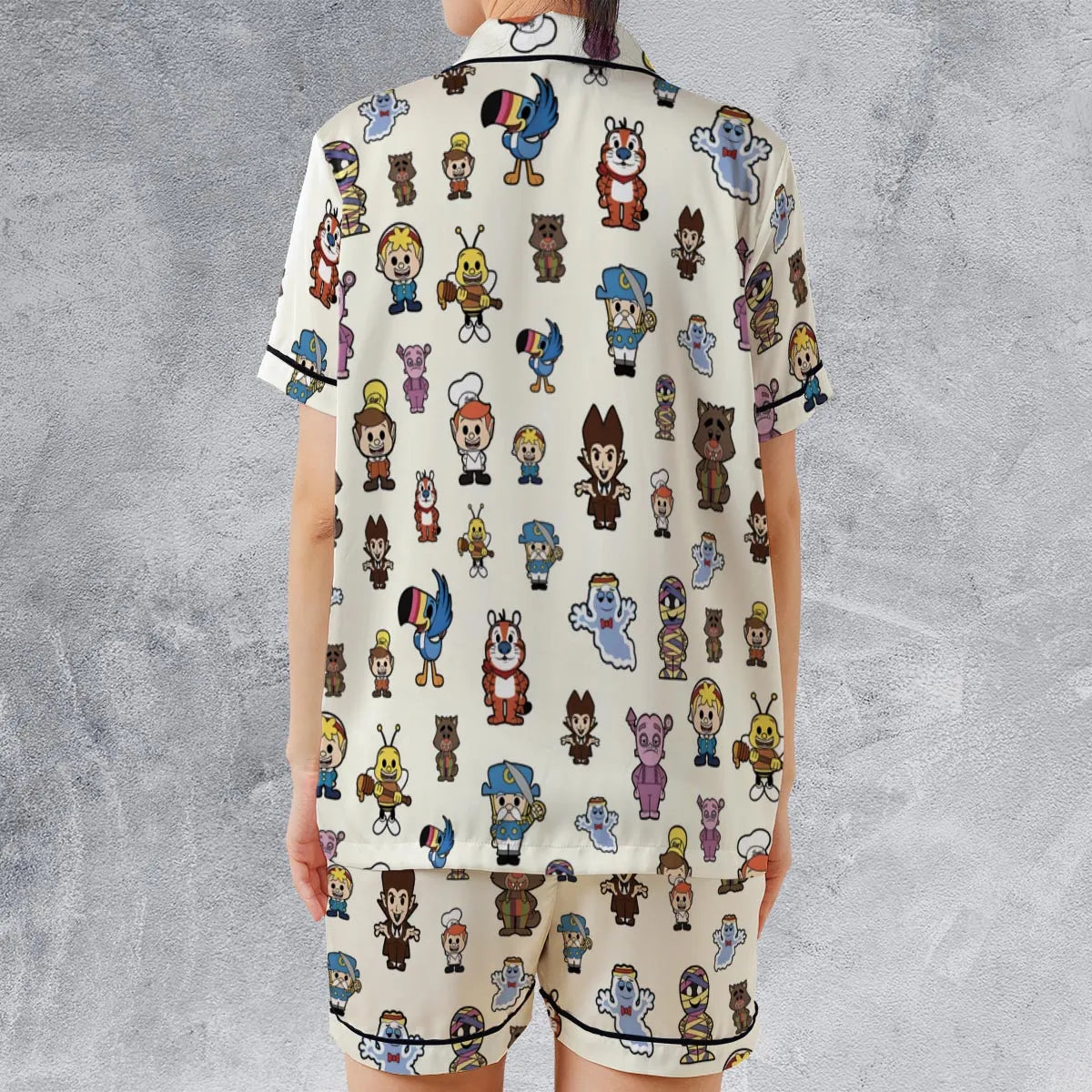 Satin Short-Sleeve Pajamas Set - LRBC5WZD