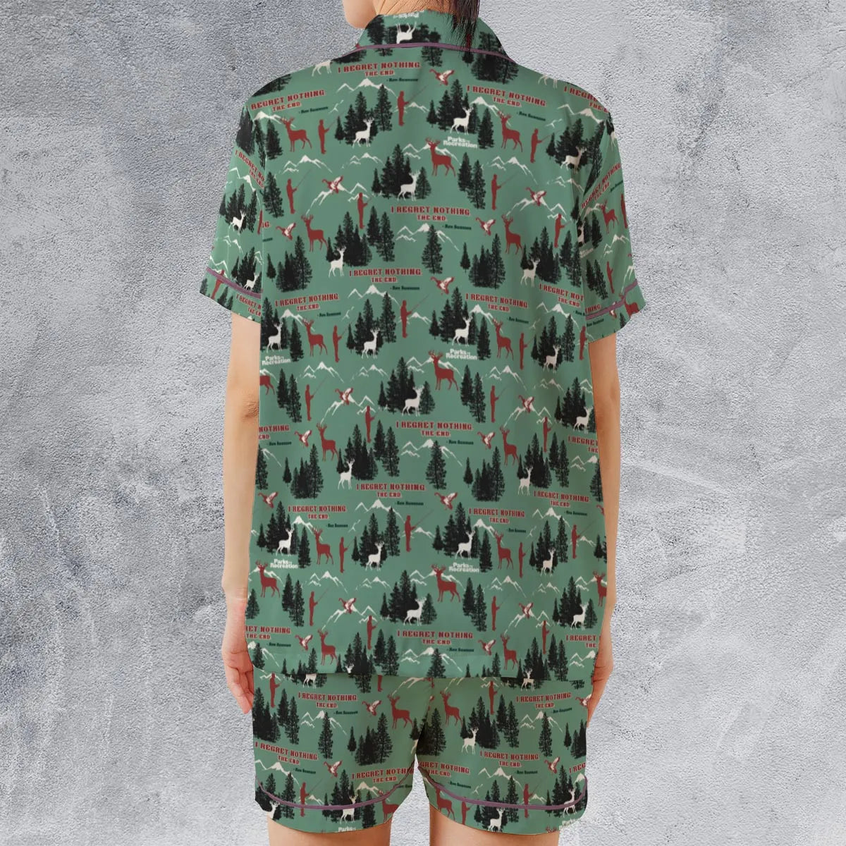 Satin Short-Sleeve Pajamas Set - SH3RF87Y
