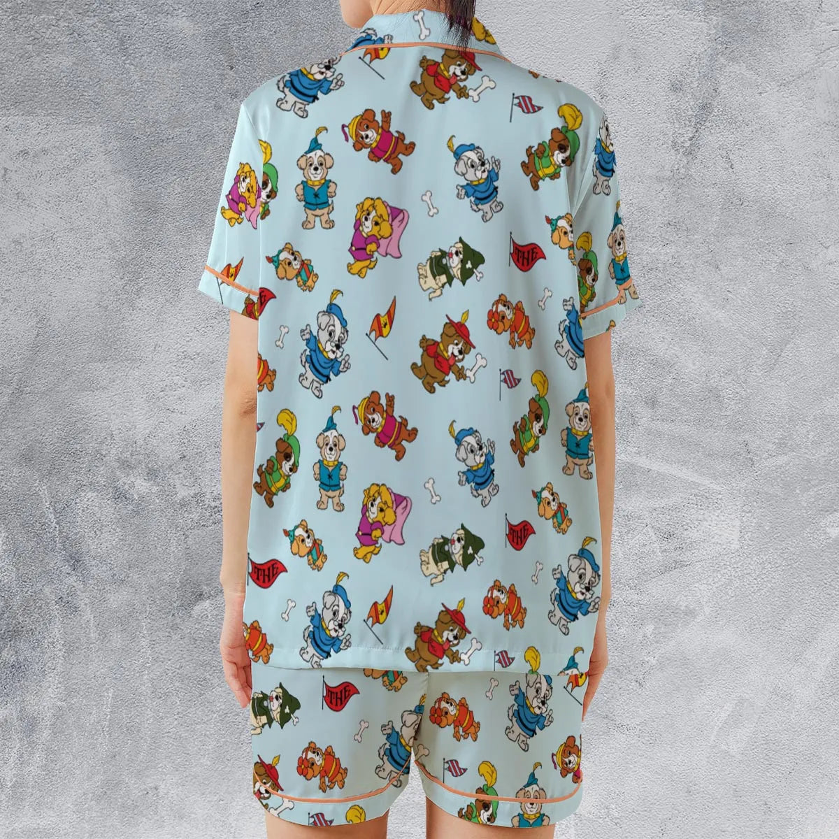 Satin Short-Sleeve Pajamas Set - LWBF6ZR5