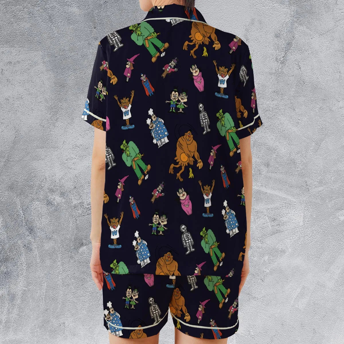 Satin Short-Sleeve Pajamas Set - BBUR1NLH