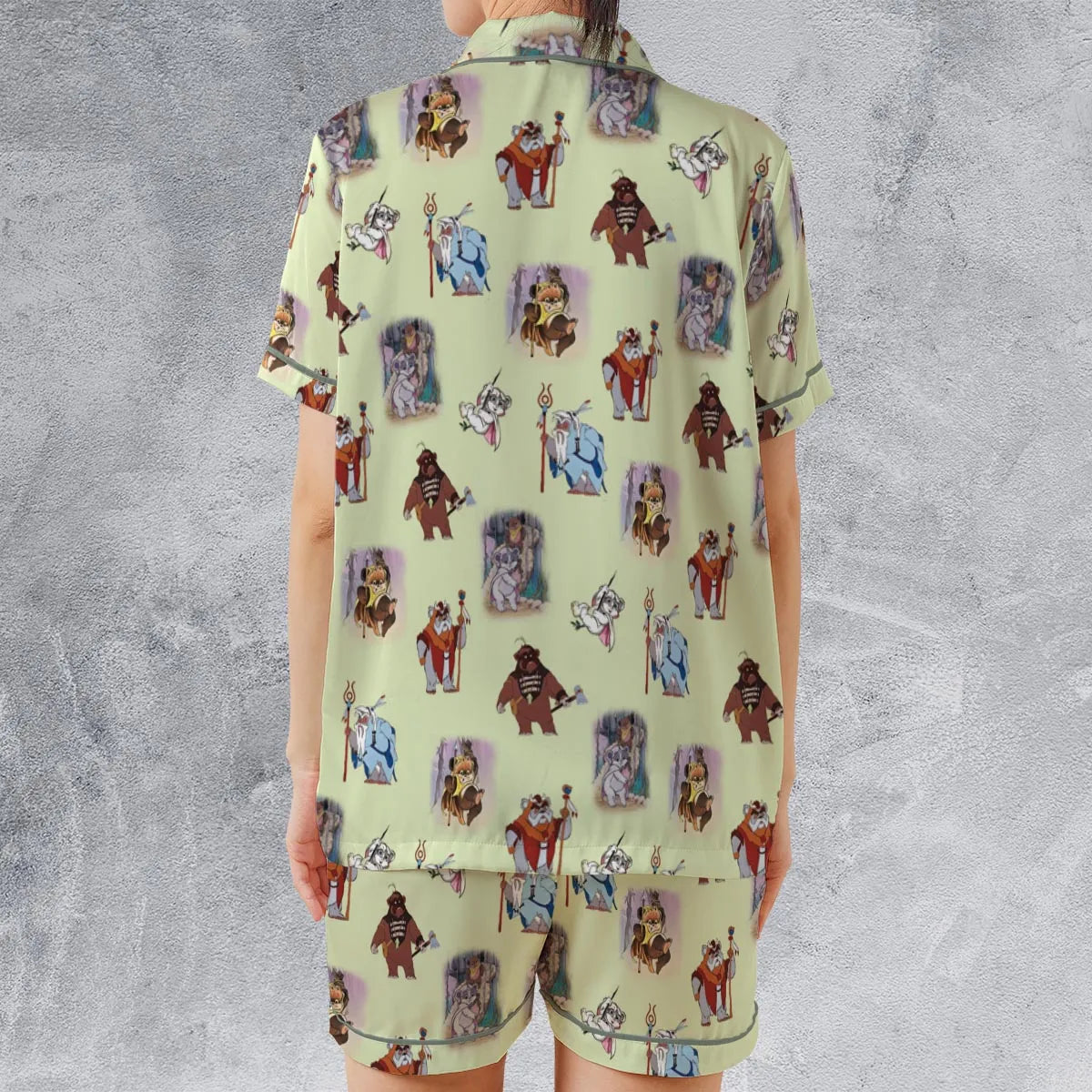 Satin Short-Sleeve Pajamas Set - 3A18AJ7R