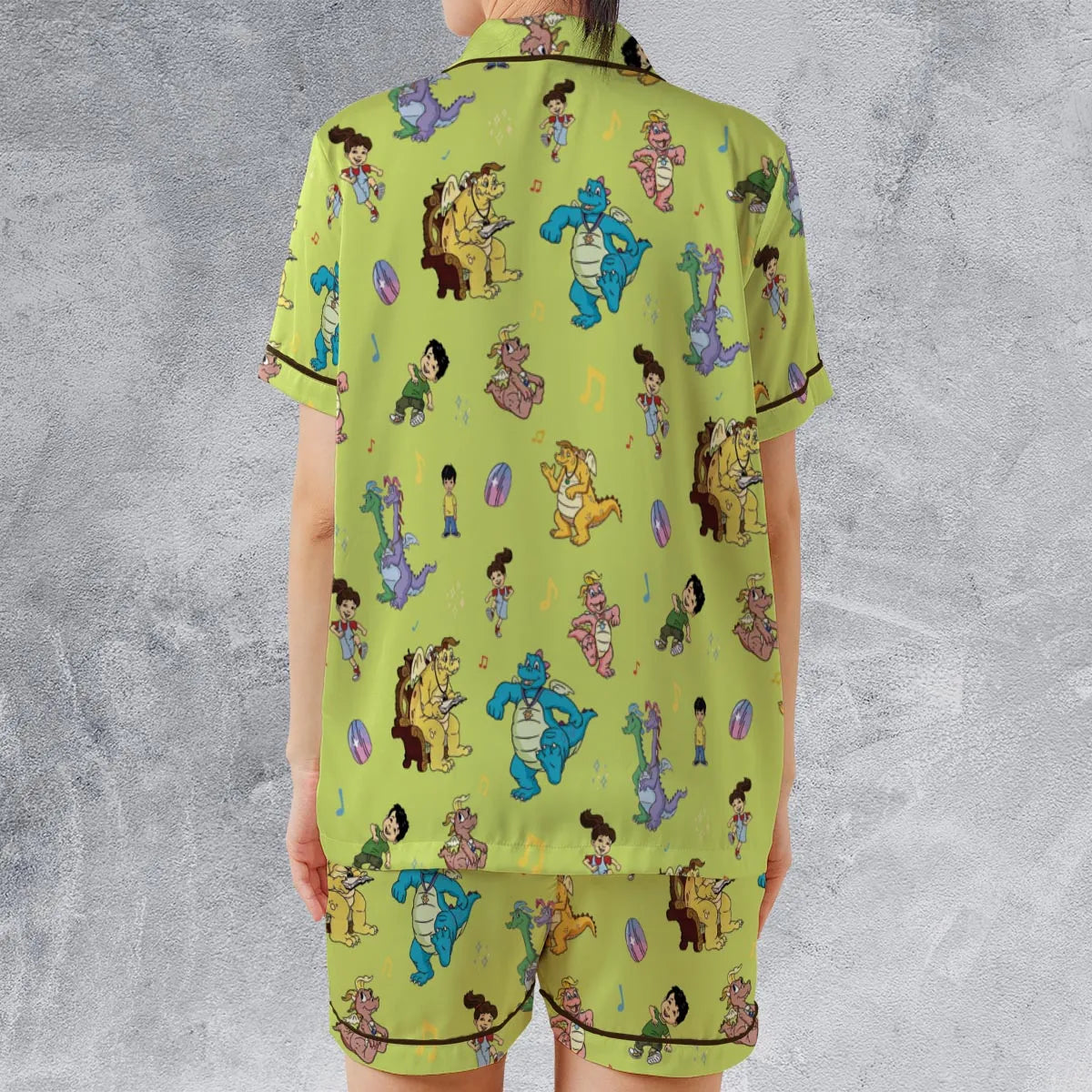 Satin Short-Sleeve Pajamas Set - ZKPM8XRS