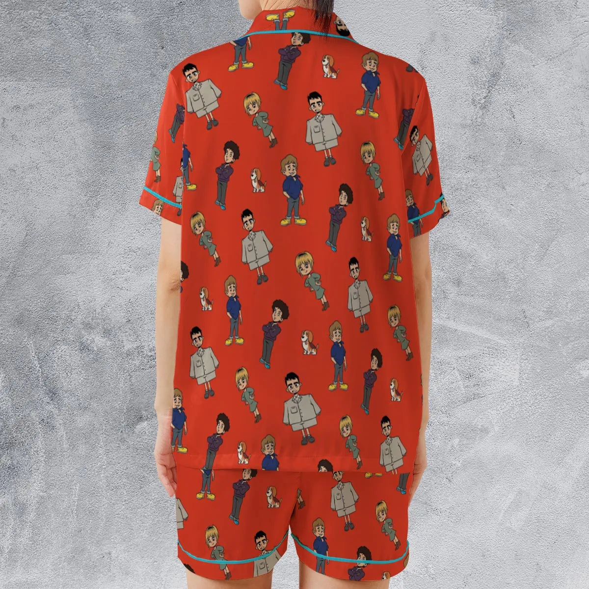 Satin Short-Sleeve Pajamas Set - 8HA8MLJR