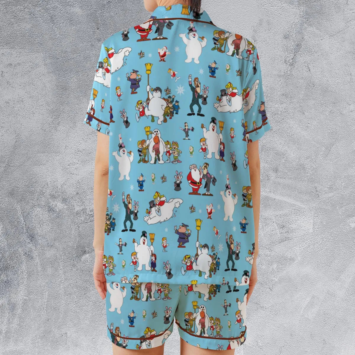 Satin Short-Sleeve Pajamas Set - 9DSDDYNR