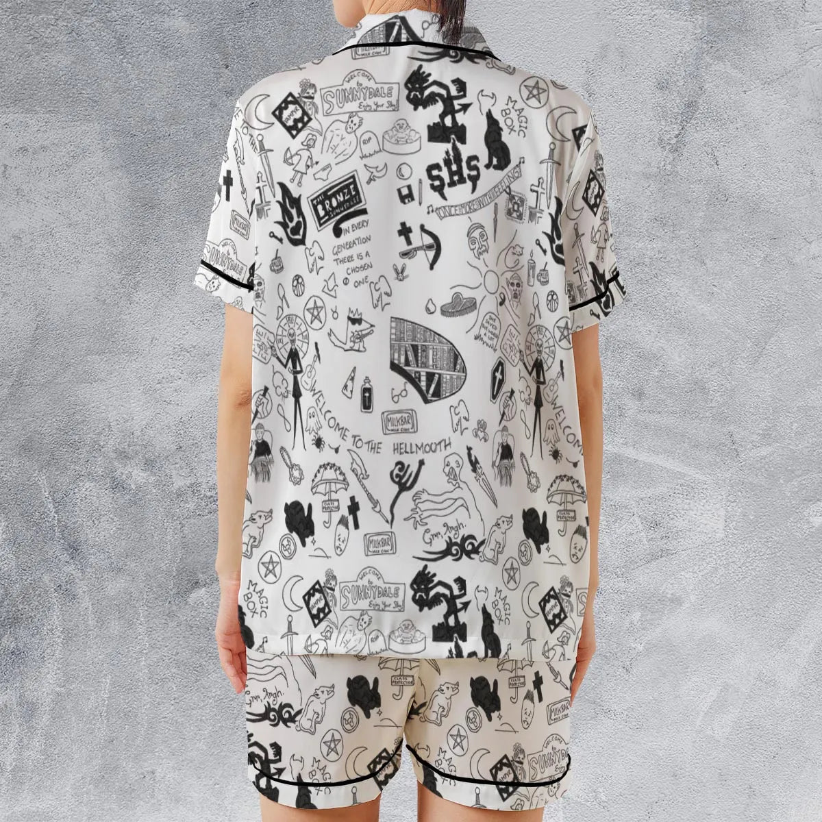 Satin Short-Sleeve Pajamas Set - N31KBBSV
