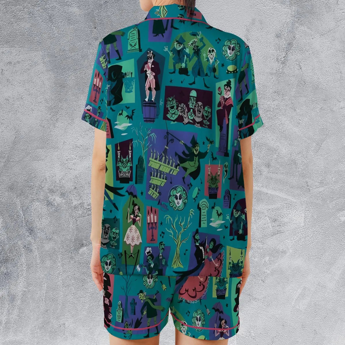 Satin Short-Sleeve Pajamas Set - WRUH6KDD