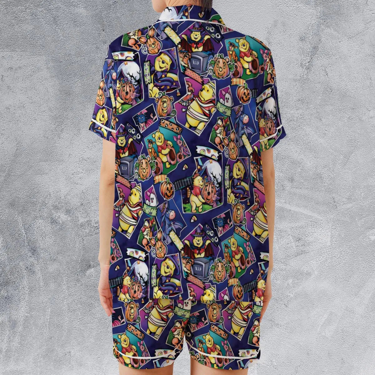 Satin Short-Sleeve Pajamas Set - UQ86ZP91