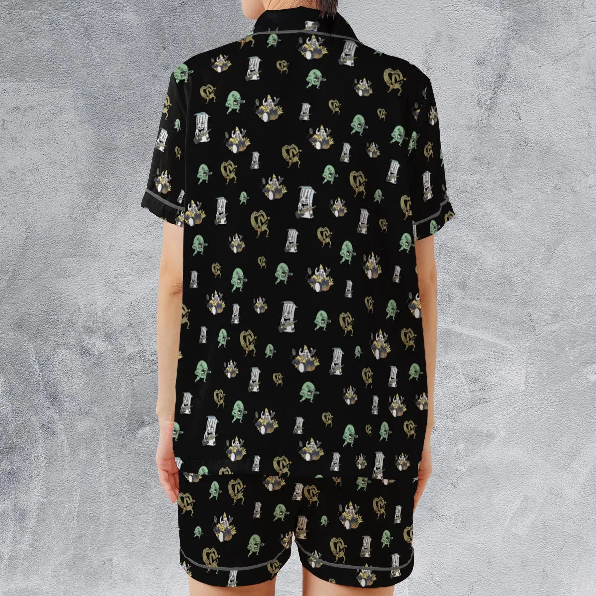 Satin Short-Sleeve Pajamas Set - FZ4Y57W9