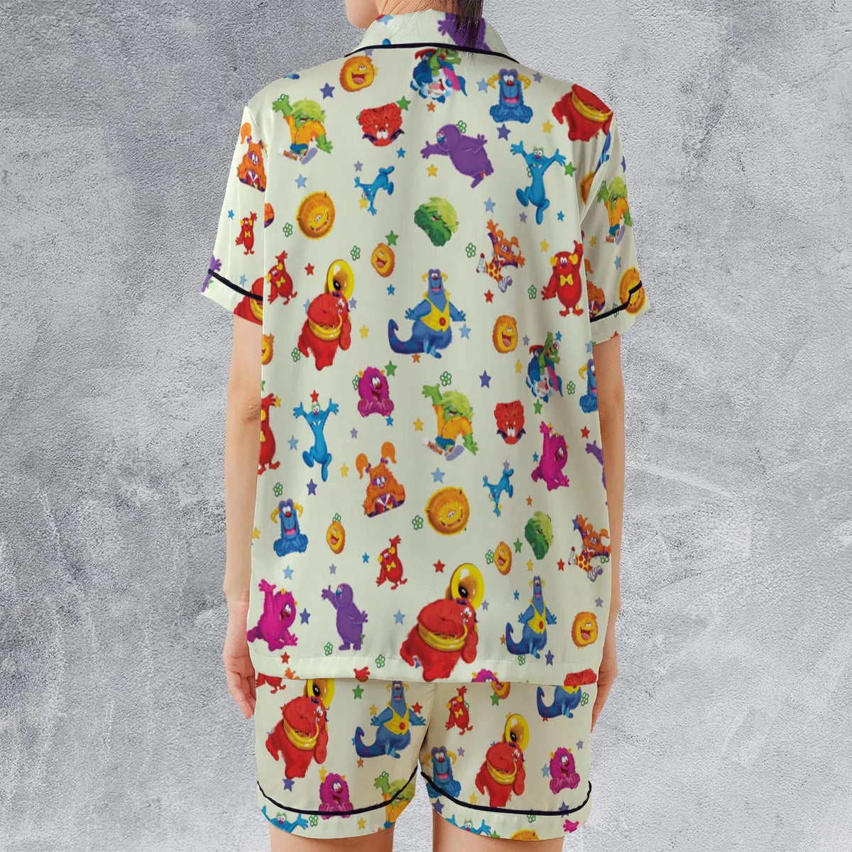 Satin Short-Sleeve Pajamas Set - RENRANT8