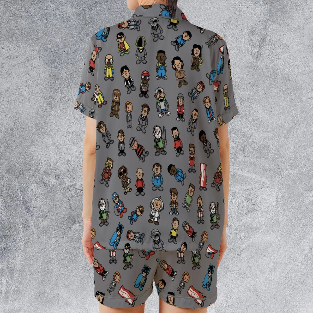 Satin Short-Sleeve Pajamas Set - GG1NACUT