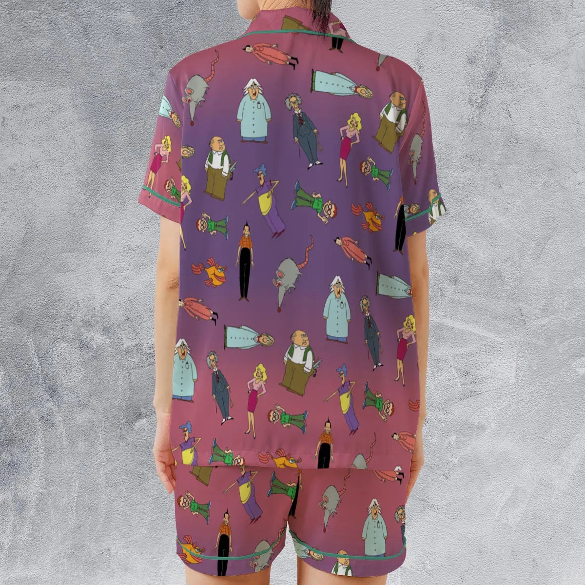 Satin Short-Sleeve Pajamas Set - 59GJ9KG7