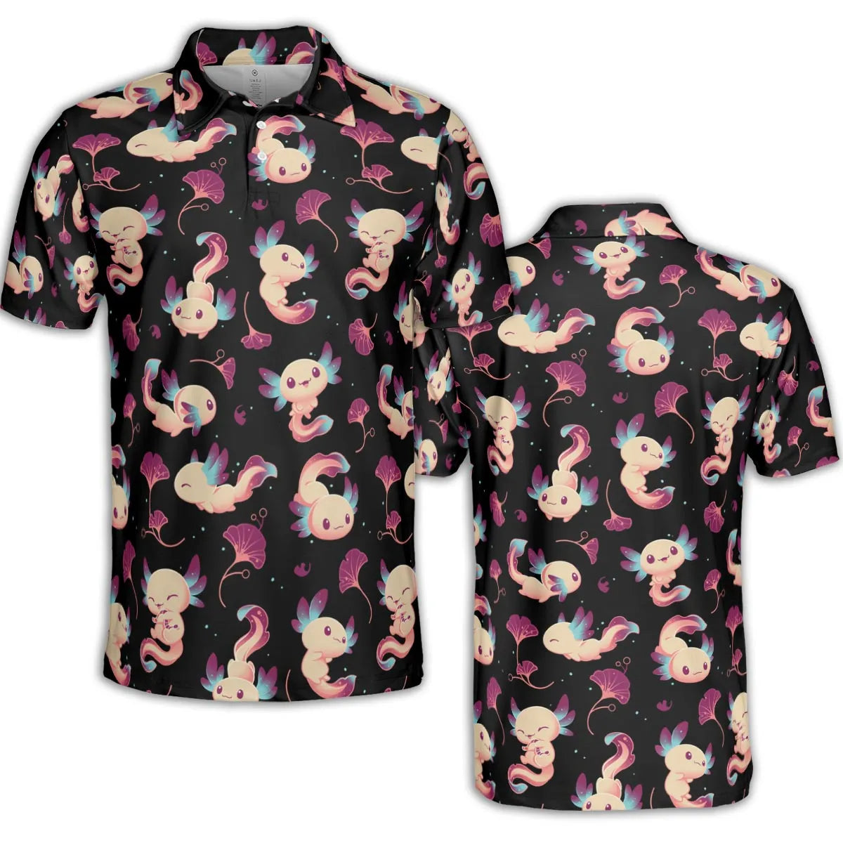 Axolotl Wonders Cute Salamanders Pattern AOP Men/Women Polo Shirt