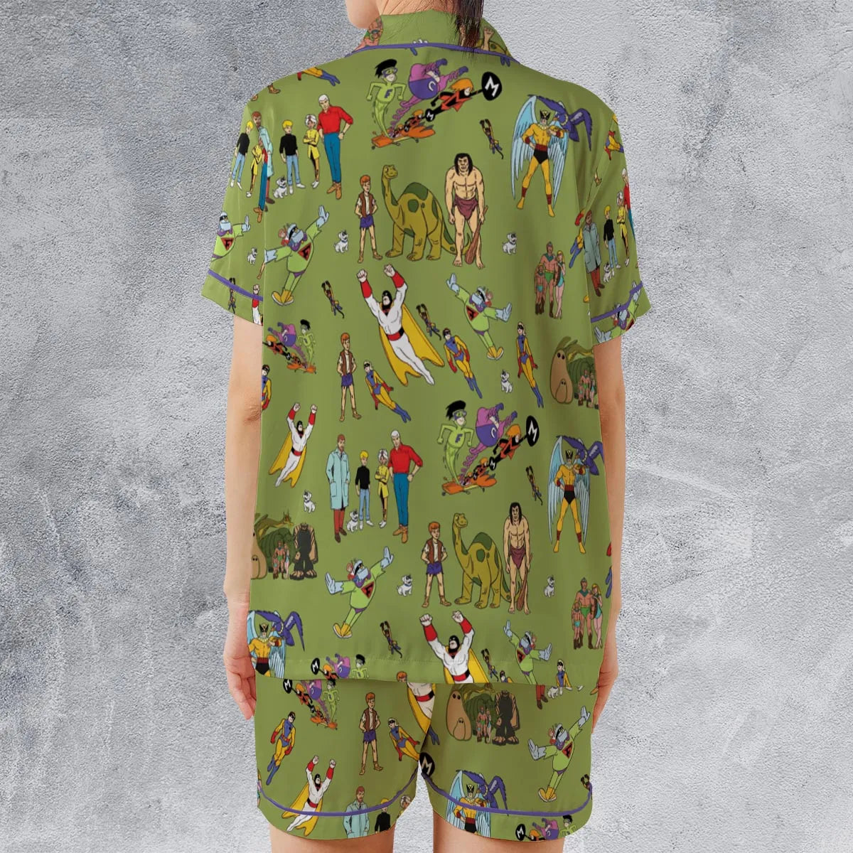 Satin Short-Sleeve Pajamas Set - T5GBXX97