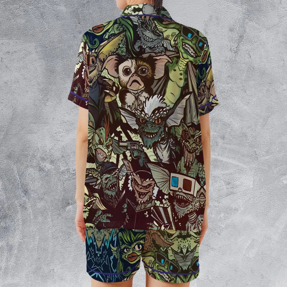 Satin Short-Sleeve Pajamas Set - A74777LC