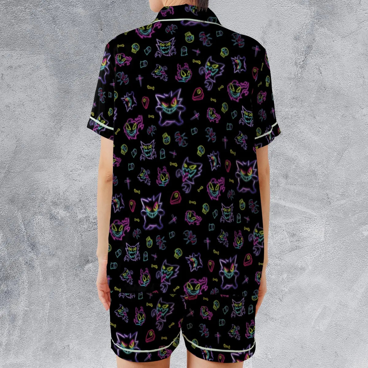 Satin Short-Sleeve Pajamas Set - TXCEBYR6